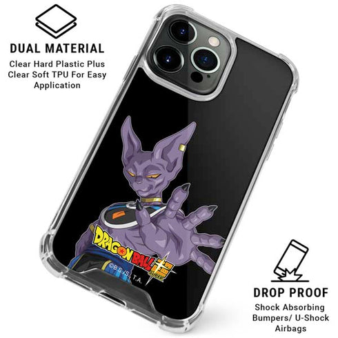Dragon Ball Super Beerus Portrait iPhone 15 Pro Clear Case